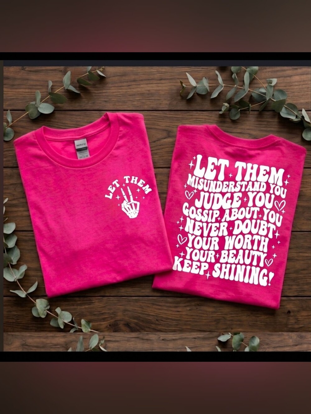 Motivation shirt Let Them popular wavy lettering Mental Health Matters Pink